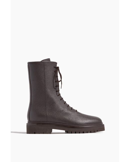 LEGRES Combat Textured Boot in Brown Lyst