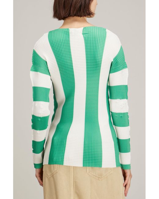 Sunnei Pleated Long Sleeve Top in Green | Lyst