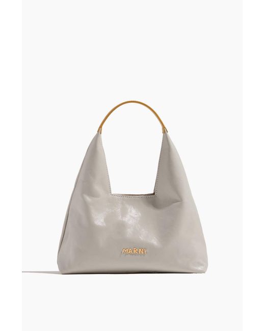 Marni White Trapeze Mini Top Handle Bag