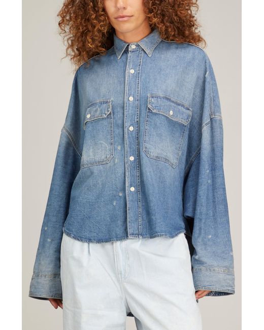 R13 Patti Oversized Long Sleeve Shirt in Blue Lyst