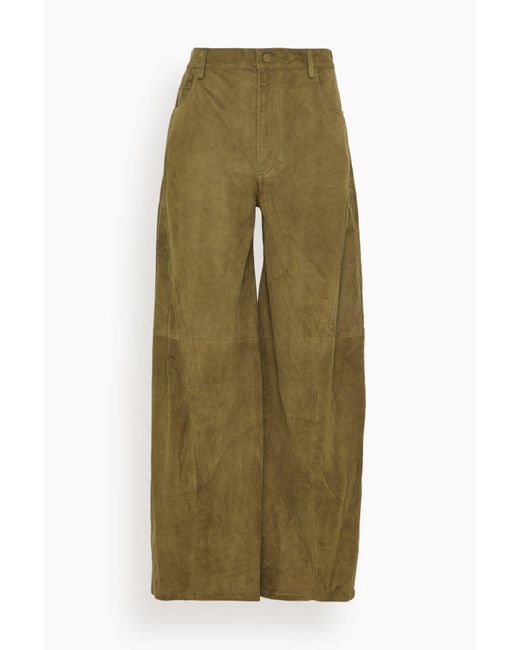 Marni Green Soft Suede Twisted Trouser