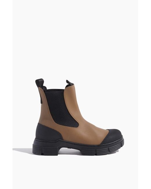 Ganni Recycled Rubber Boot in Brown Lyst