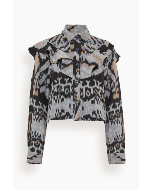 Ulla Johnson Black Mathilde Long Sleeve Blouse