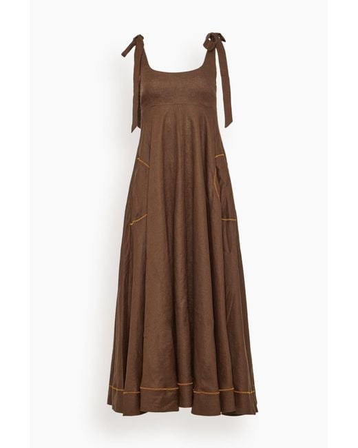 ALÉMAIS Brown Vito Ballet Sundress