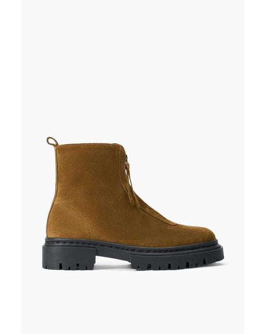 Staud Brown Miles Zip Ankle Boot