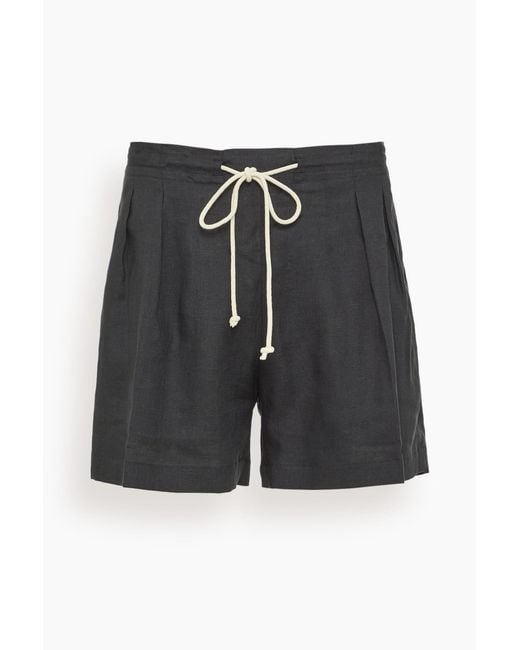 Maria McManus Black Drawstring Pleat Front Short