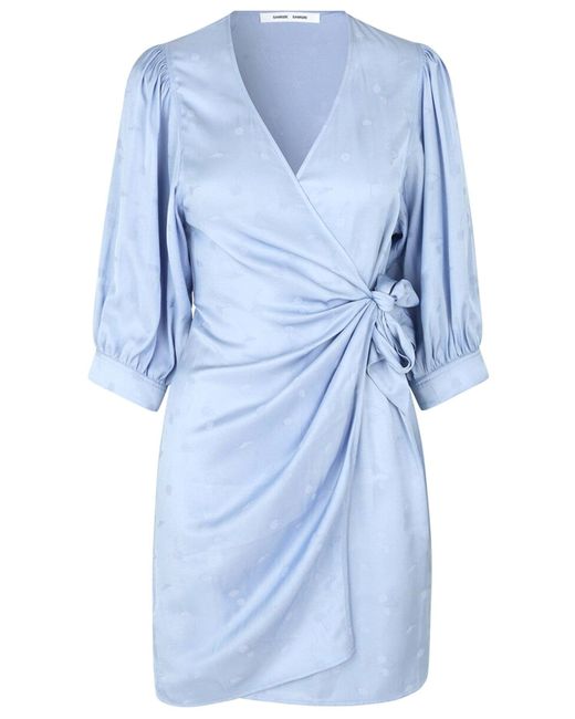 Samsøe \u0026 Samsøe Synthetic Celestina Wrap Dress in Blue | Lyst