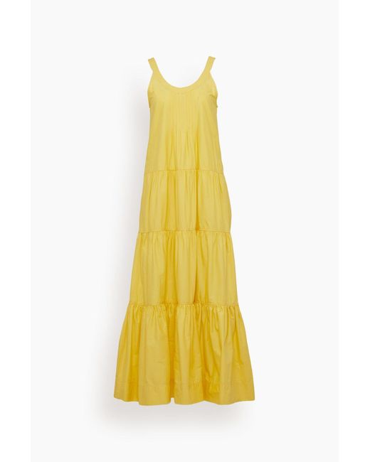 Jonathan Simkhai Cotton Olinda Tank Midi Dress in Yellow | Lyst