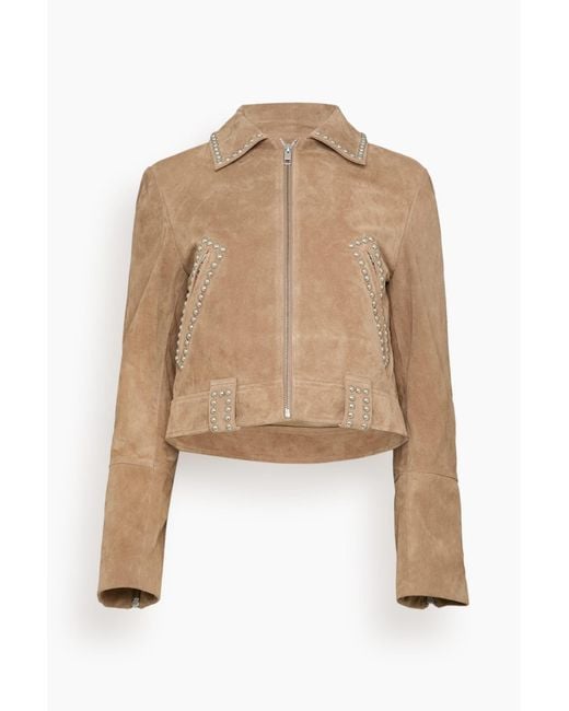 Staud Natural Hugo Suede Jacket