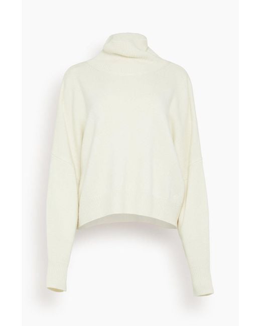 Loulou de Saison White Luke Stand Collar Sweater