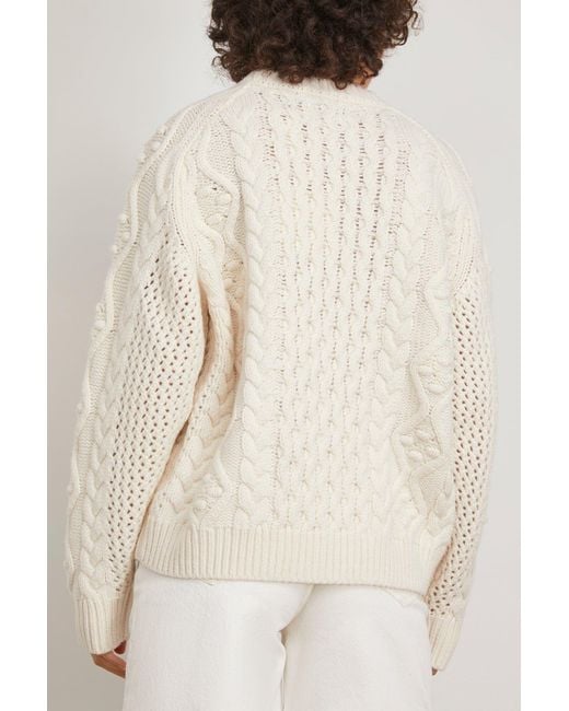 Loulou Studio Secas Cable Knit Sweater in White Lyst