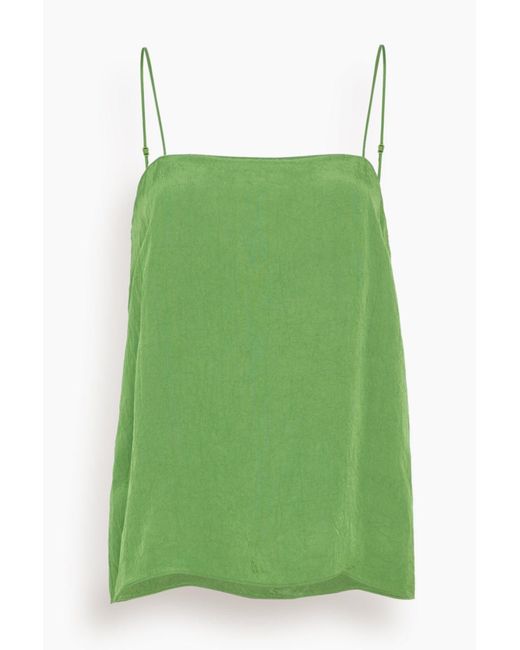 Tibi Green Summer Acetate Crinkle Cami