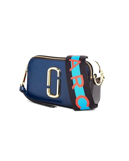 Cross body bags Marc Jacobs - Snapshot blue saffiano leather camera bag -  M0012007494