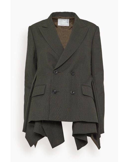 Sacai Green Glen Check Jacket