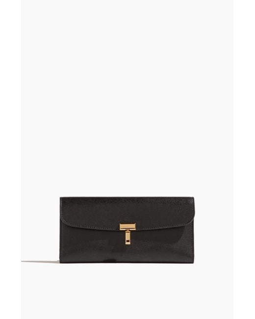 Totême  Black T-Lock Leather Wallet