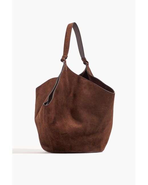 Lotus Mini Suede Tote Bag in Brown - Khaite