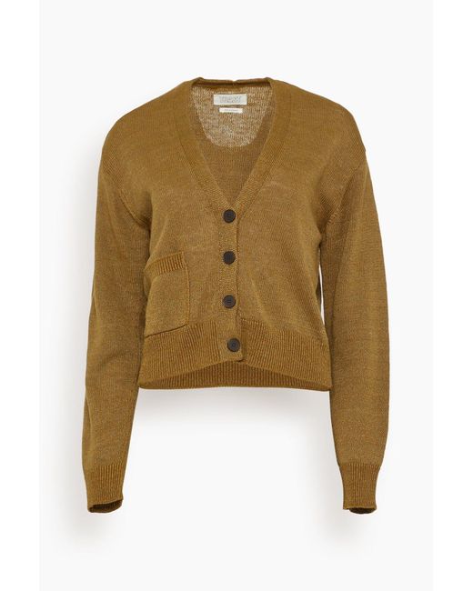 Toast Natural Wool Linen Patch Pocket Cardigan