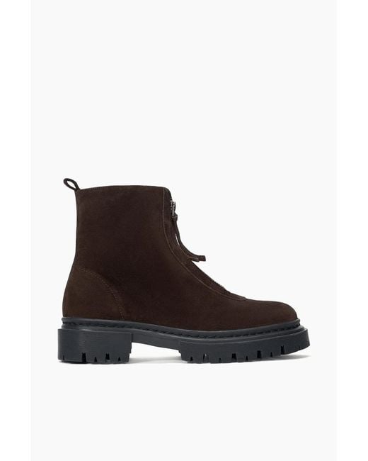 Staud Brown Miles Zip Ankle Boot