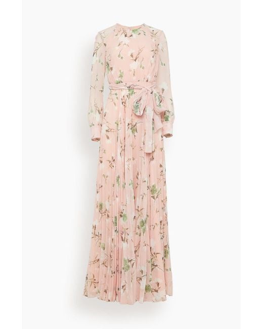 Erdem Pink Long Sleeve Gown
