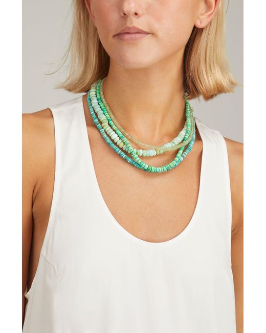 Theodosia Matte Bright Green Turquoise Graduated Necklace | Lyst Canada