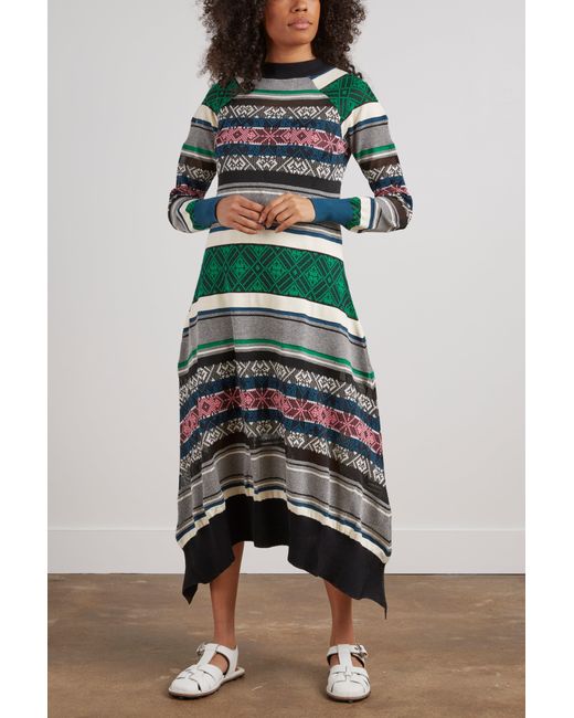 Sacai Rug Jacquard Knit Dress | Lyst