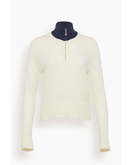Kerri Rosenthal Cotton Polo Sweater in White | Lyst