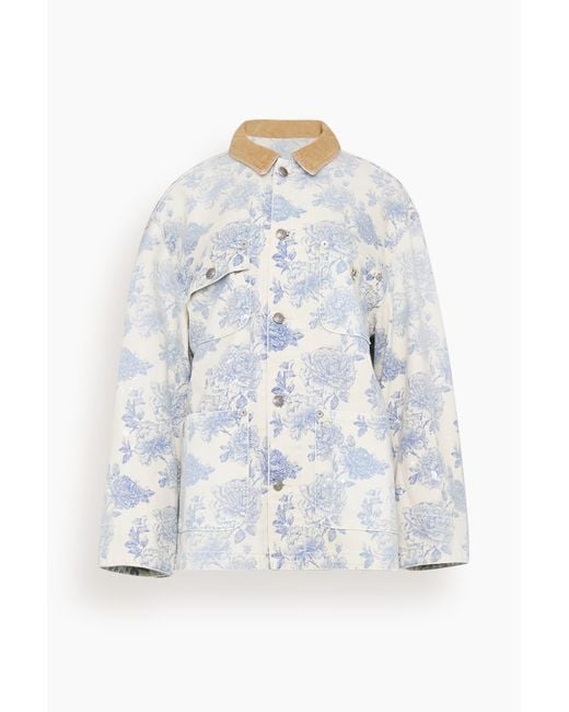 R13 White Relaxed Chore Jacket