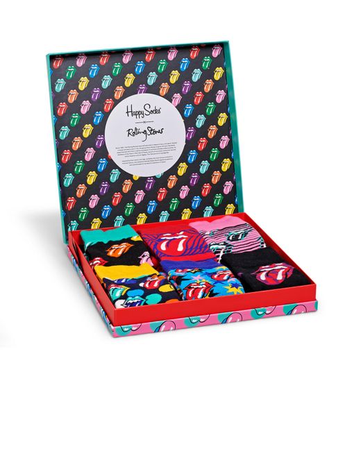 Happy Socks Blue X Rolling Stones Geschenkbox 6er Pack