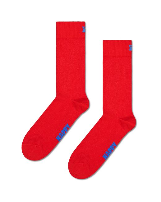 Happy Socks Red Solid Crew Sock
