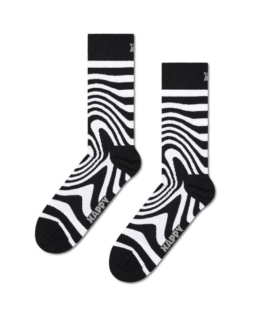 Happy Socks Black Schwarze Dizzy Crew Socken