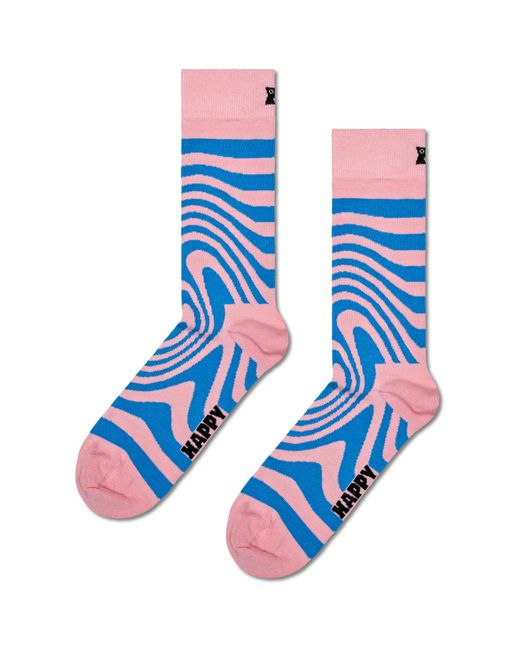 Happy Socks Blue Hellrosa Dizzy Crew Socken