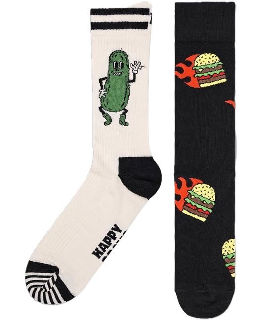 Happy Socks Black 2-Pack Burger & Pickle Mix Socks