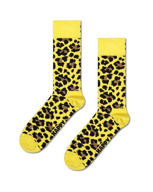 Happy Socks Yellow Gelbe Leo Crew Socken