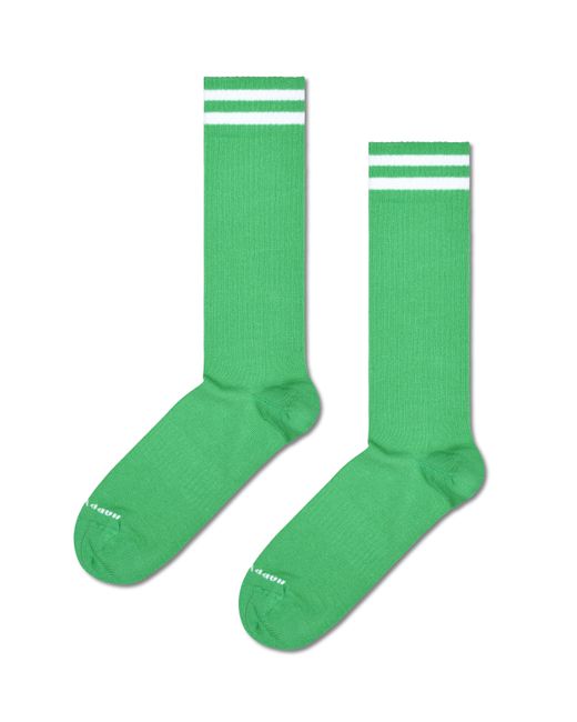 Happy Socks Green Grüne Solid Crew Socken