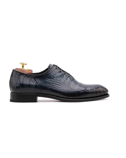 Harris Shoes 1913 Black Crocodrillo Stringed for men