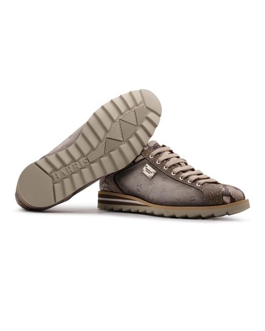 Harris Shoes 1913 Black Python And Suede Monogram Sneakers for men