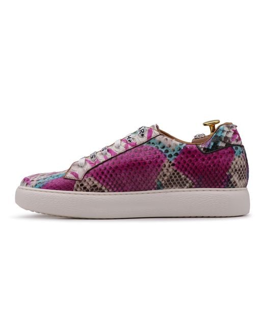Harris Shoes 1913 Purple Python Sneakers for men