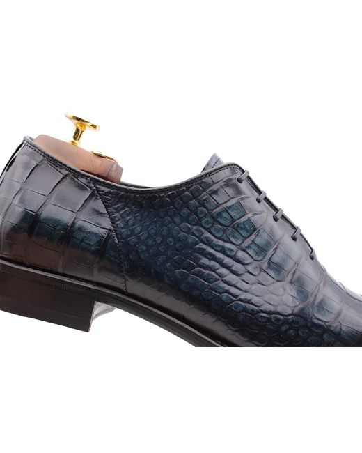 Harris Shoes 1913 Black Crocodrillo Stringed for men