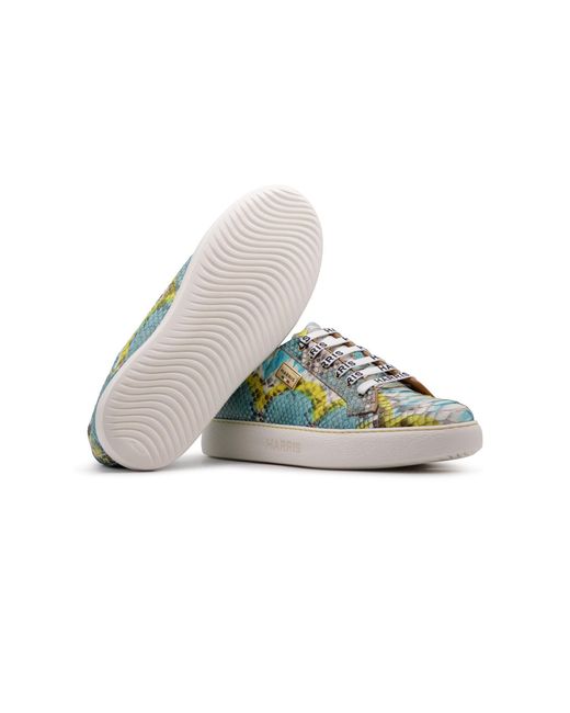 Harris Shoes 1913 Blue Python Sneakers for men