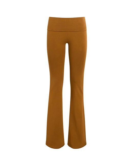 Skims Brown Cotton Jersey Foldover Trousers