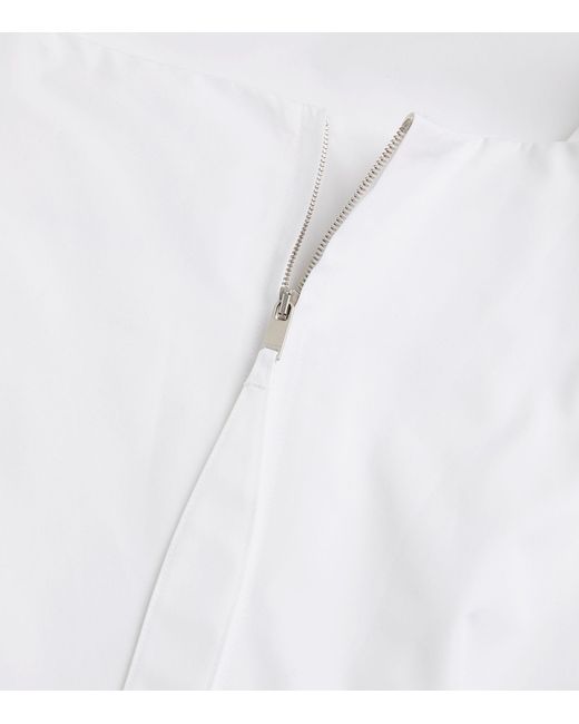Jil Sander White Cotton Shoulder-pad Top