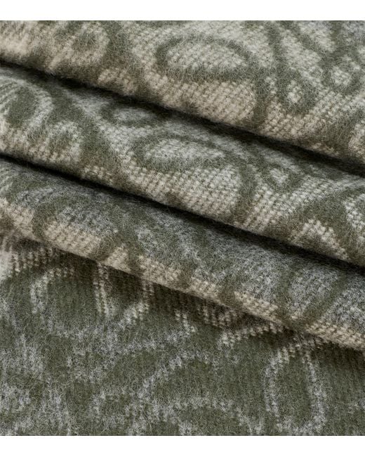Loewe Green Wool-Cashmere Anagram Scarf