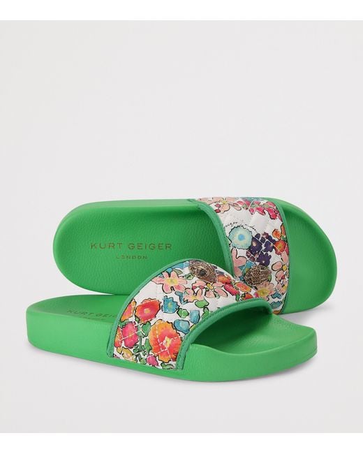 Kurt Geiger Green Meena Eagle Slides