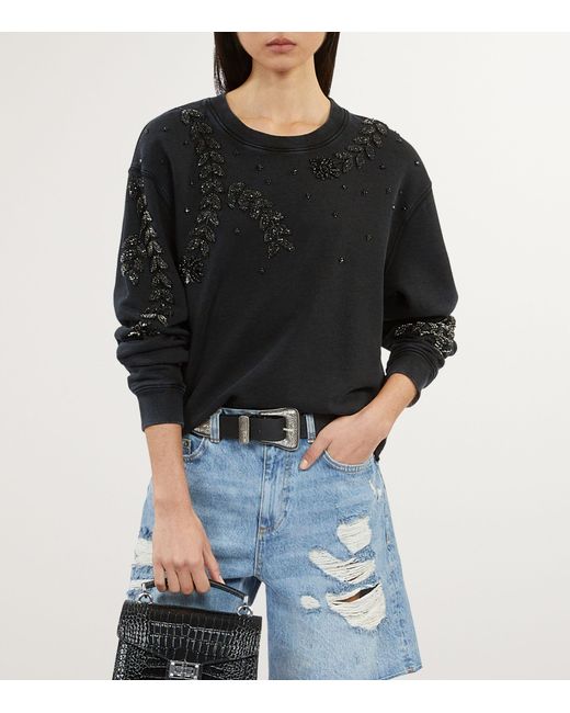 The Kooples Black Bijou Embroidery Sweatshirt