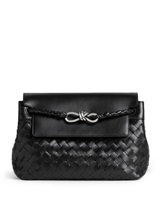 Bottega Veneta Black Small Leather Andiamo Messenger Bag for men