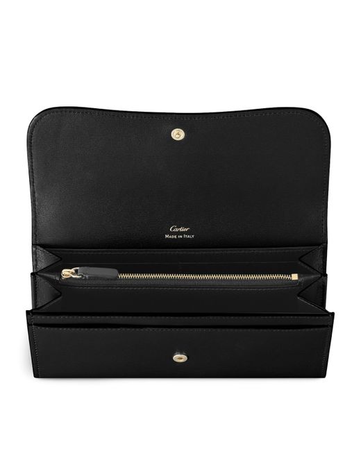 Cartier Black Calfskin Panthère De Wallet