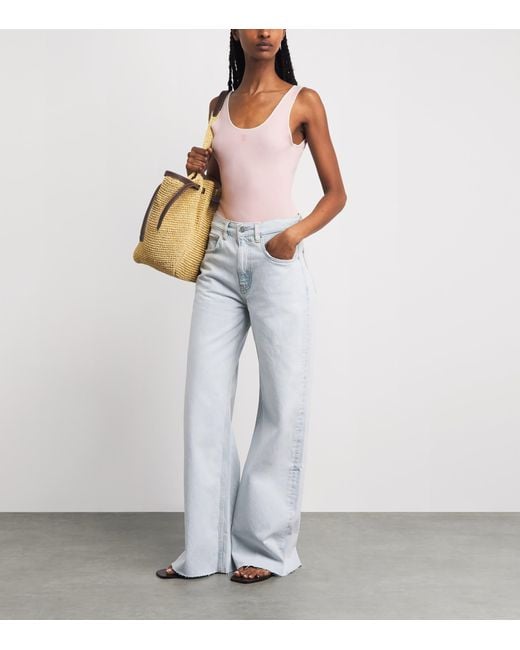 Sandro Pink Knit Scoop-Neck Bodysuit