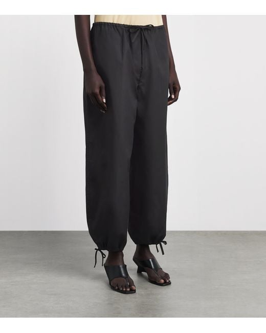 Totême Black Cotton Drawstring Trousers