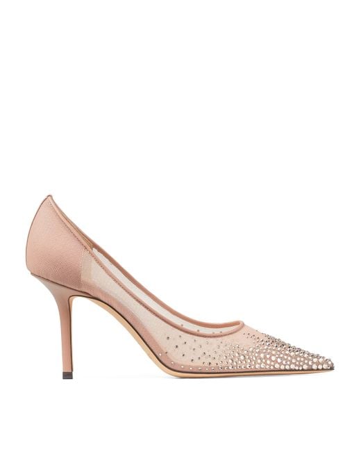 Jimmy Choo Pink Love 85 Embellished Pumps