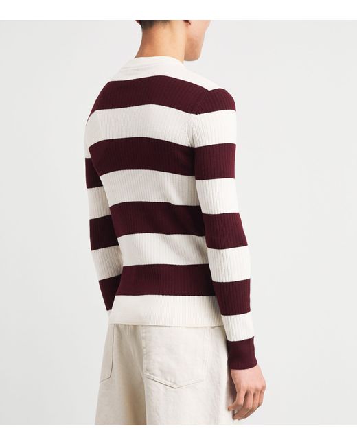 Moncler Red Virgin Wool Stripe Sweater for men